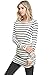 Vanilla Bay Long Sleeve Striped Ruched Top, Medium, Black