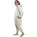 Silver Lilly Unisex Adult Pajamas - Plush One Piece Cosplay Elephant Animal Costume