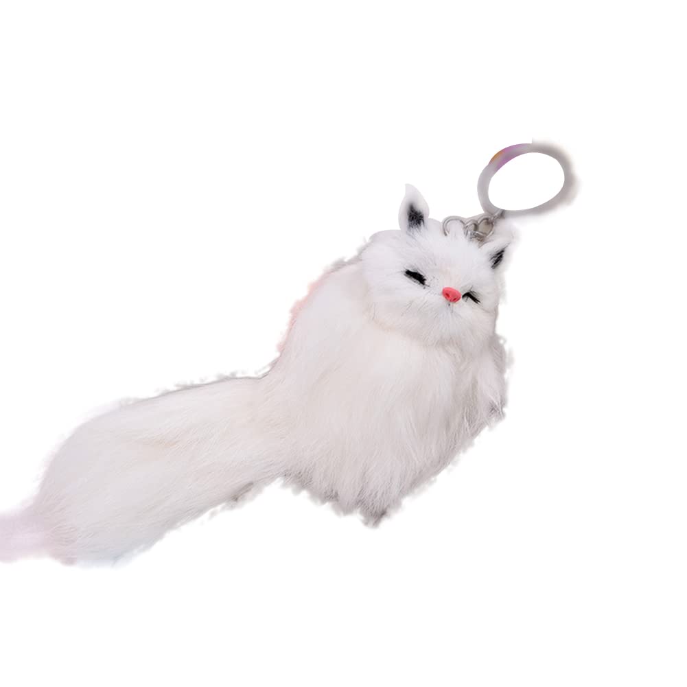 Asudaro Creative Plush fox keychain,Plush Fox Keychain Pendant, Fashion Fox Head Keychain Pendant for Car Key Ring or Handbag Bag Decoration for Women Girls Bag Pendant