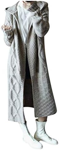 Knitted Cardigan Women's Sweater Cloak Coat Winter Warm Hooded Cape Outerwear