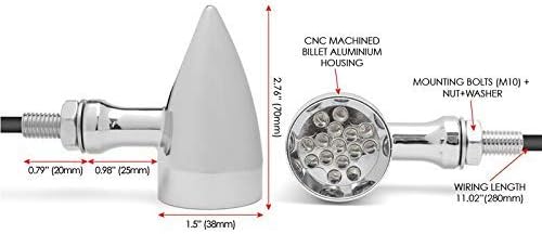 Alchemy Parts Motorbike LED Indicators Chrome Steel for Vintage Retro Custom Bike Project - Image 3