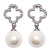 Camellia Flower Fashion Jewelry Chandelier Dangle Drop Stud Celebrity Design Earrings with Imitation Pearls (MISASHA gold circle rhinestones)