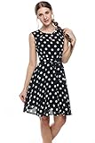 Zeagoo Women Chiffon Sleeveless High Waist Patchwork Dress Pleated Sundress