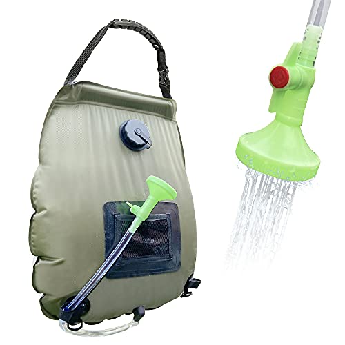 TiKASO Solar Shower Bag, 20L Portable Camping Shower Bag with Removable