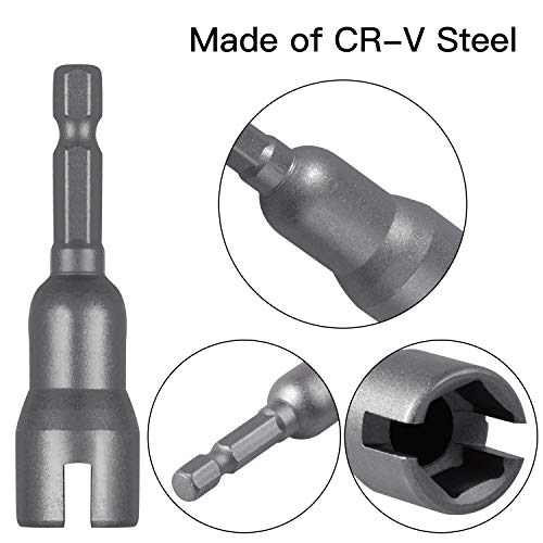 EXCELFU 3 Pack Power Wing Nut Driver Set,Slot Wing nuts Drill Bit Socket Wrenches Tools Set,1/4" Hex Shank Drills Bits for Panel Nuts Screws Eye C Hook Bolt - Thumbnail 2