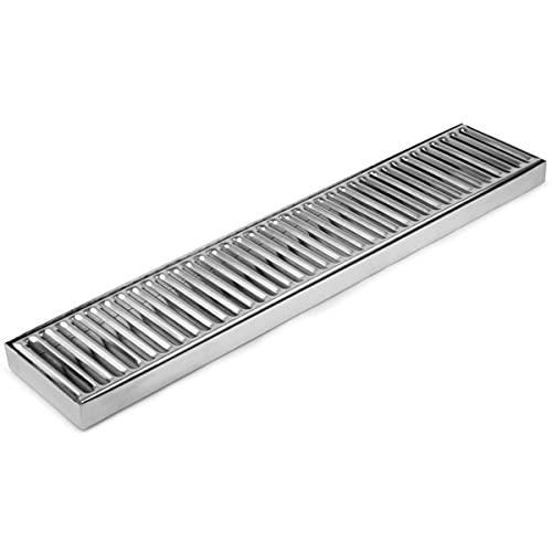 Cocktail7 Stainless Steel Bar Tray 50 x 10 cm, Bartender Equipment Drain Tray for Liquids and Cocktail Preparation