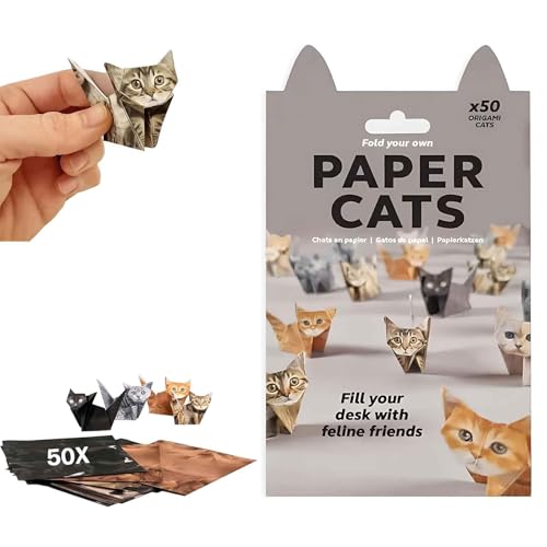 2026 DIY Paper Cats Origami, 50 Sheets DIY Origami Paper to Fold Cute Cat Figures, Fun Craft Activity for Party, Desk Decoration and Gifts for Cat Lovers (Cats, 50pcs)