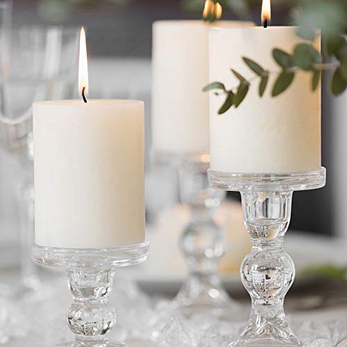 image for Centanni Essentials Clear Glass Candle Holders Set of 3 for Pillar Tap