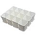 BangQiao 2.70 Inch Square Plastic Flower Pots for Plants, Seedlings, Pack of 12 (White)