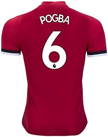 Manchester United Pogba #6 Home Mens Soccer Jersey 2017-2018 Red Size S