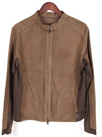 Amazon レンツォチェンチ スエードニットブルゾン シングルライダース ジャケット 1308suede Knit レザー Loden ブラウン 茶色 メンズ コート ジャケット 通販
