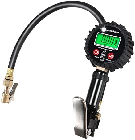 Digital Tire Pressure Gauge,Trofoty 200 Psi Tire Inflator Gauge Air Compressor Accessories with Rubber Hose and Quick Connect for Car Truck Motorcycle