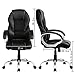 BestOffice Office Chair Computer Desk Chair PU-Padded Adjustable Exectuive High-Back Cushion Lumbar Support Chair with Armrest - Brown