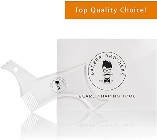Barber Brothers - Beard Shaping Tool, Transparent Template And Comb For Styling Your Beard. How-To-Use Guide Included Which Offers Many Different Cutting Angles