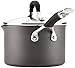 Circulon Momentum Hard-Anodized Nonstick 2-Quart Covered Straining Saucepan with Pour Spouts - Gray