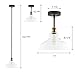 Linea di Liara Lucera Modern Farmhouse Pendant Light Fixture Ceiling Hanging Large Glass Pendant Lighting for Kitchen Island Brass and Black Pendant Light Over Sink Light Fixtures, UL Listed