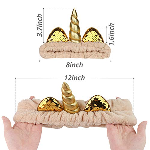 3 otters Makeup Headbands, 6PCS Unicorn Headband Shower Headbands Headwraps for Women Girls
