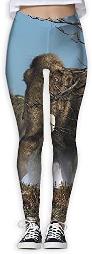 Womens Prehistoric Mammoths Classic Yoga Leggings Pants Graphic Printed Full Length Athletic Leggings Pants For Fall/Winter Large!