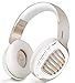 Bluetooth Headphones, Riwbox WB5 Bluetooth 4.2 Wireless Foldable Headphones Over Ear with Microphone, 5 EQ Sound Modes, Soft Memory-Protein Earmuffs, Wireless and Wired Headset for PC (White Gold)
