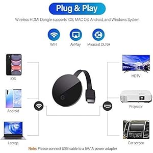 Wireless WiFi Display Dongle HDMI 1080P HDR, WiFi Display Empfänger Unterstützung Miracast Airplay DLNA,adattatore TV… - immagine 7