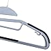 Popular Design Products 50 pc Premium Quality Easy-On Clothes Hangers - Grey with Dark Blue Non-Slip Pads - Space Saving Thin Profile - for Shirts, Pants, Blouses, Scarves - Strong Enough for Coats