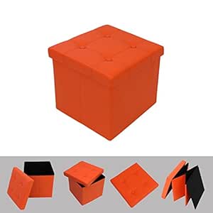 Todeco - Almacenamiento Banco, Almacenamiento Otomano Plegable de Cuero