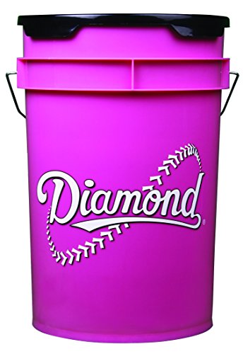 Diamond 6-Gallon Pink Ball Bucket with 18 DRC-10RFPSC 10-inch Yellow Softballs