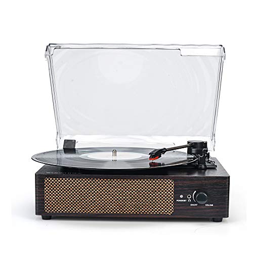 Record Player Turnrable Portable Wirelessly LP Belt-Drive 3-Speed Turntable with Built in Stereo Speakers, Vintage Style Vinyl Record Player
