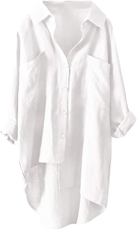 Amazon.com : 4clovers Long Tail Blouse, Pretty Women High Low Asymmetrical Casual Shirt Tops 