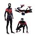 MYanimec Unisex Lycra Spandex Halloween New into The Spider Verse Miles Morales Cosplay Costumes Adult/Kids 3D Style (Adult-M) Black