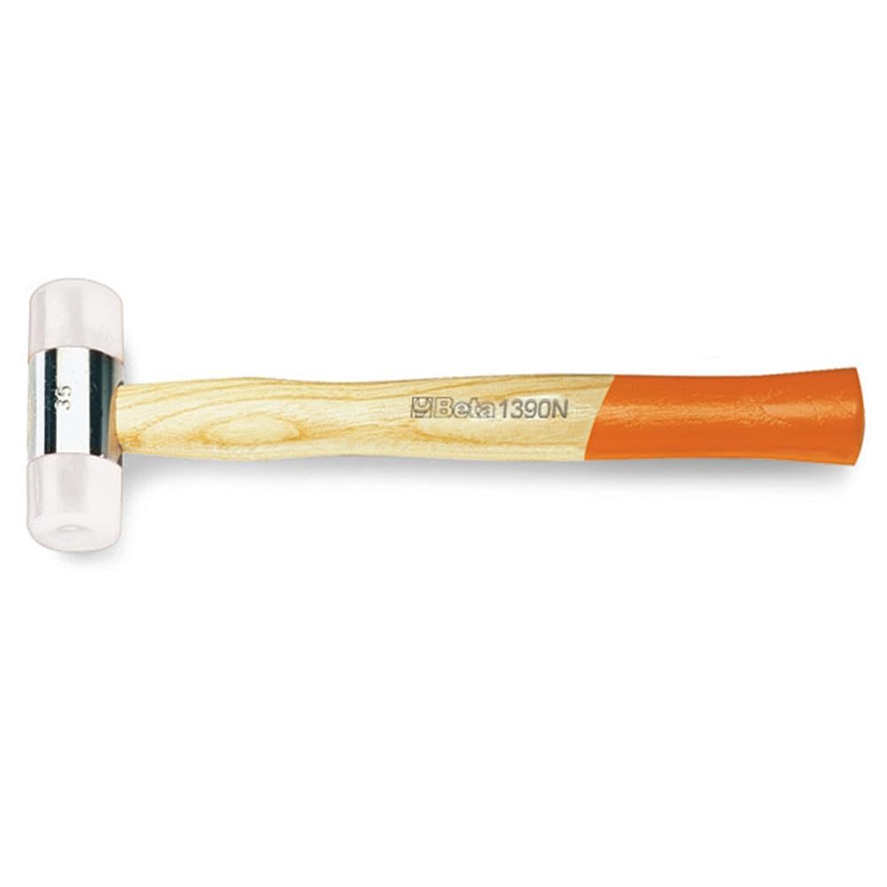 BETA Tools 1390N 35 Nylon Face Hammer Wooden Shaft - Black/Orange