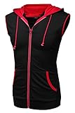 Coofandy Mens Casual Sleeveless Hoodie Zip Up Vest with Pockets