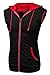 Coofandy Mens Casual Sleeveless Hoodie Zip Up Vest with Pockets, Black, Large