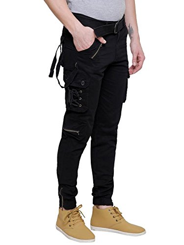 verticals men's dori style cotton relaxed fit zipper cargo pants