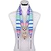LERDU Women's Vintage Ethnic Jewelry Pendant Necklace Voile Pattern Fringe Scarf