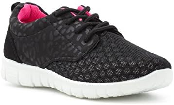 PODIUM Kids Black Lightweight Lace Up Trainer