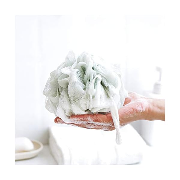 Bath Loofahs Sponge Shower Pouf Body Scrubber Ball 4 Pack Colors Exfoliate with Lathering Cleanse & Beauty Bathing…