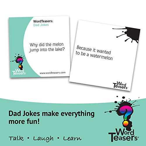 ? WORD TEASERS Dad Jokes Dad Joke Cards for Adults & Kids Funny Dad Joke Game for Family