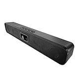 Sound Bar TV Speakers, 2.0 Channel Home Theater Audio with Built-in Subwoofers & Bluetooth for Computers, Tablet, 3.5mm Aux Input for Projector and TV (No Remote, 18-Inch)