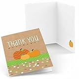 Big Dot of Happiness Pumpkin Patch - Halloween, Fall Baby Shower or Birthday Party Thank You Cards (8 Count)