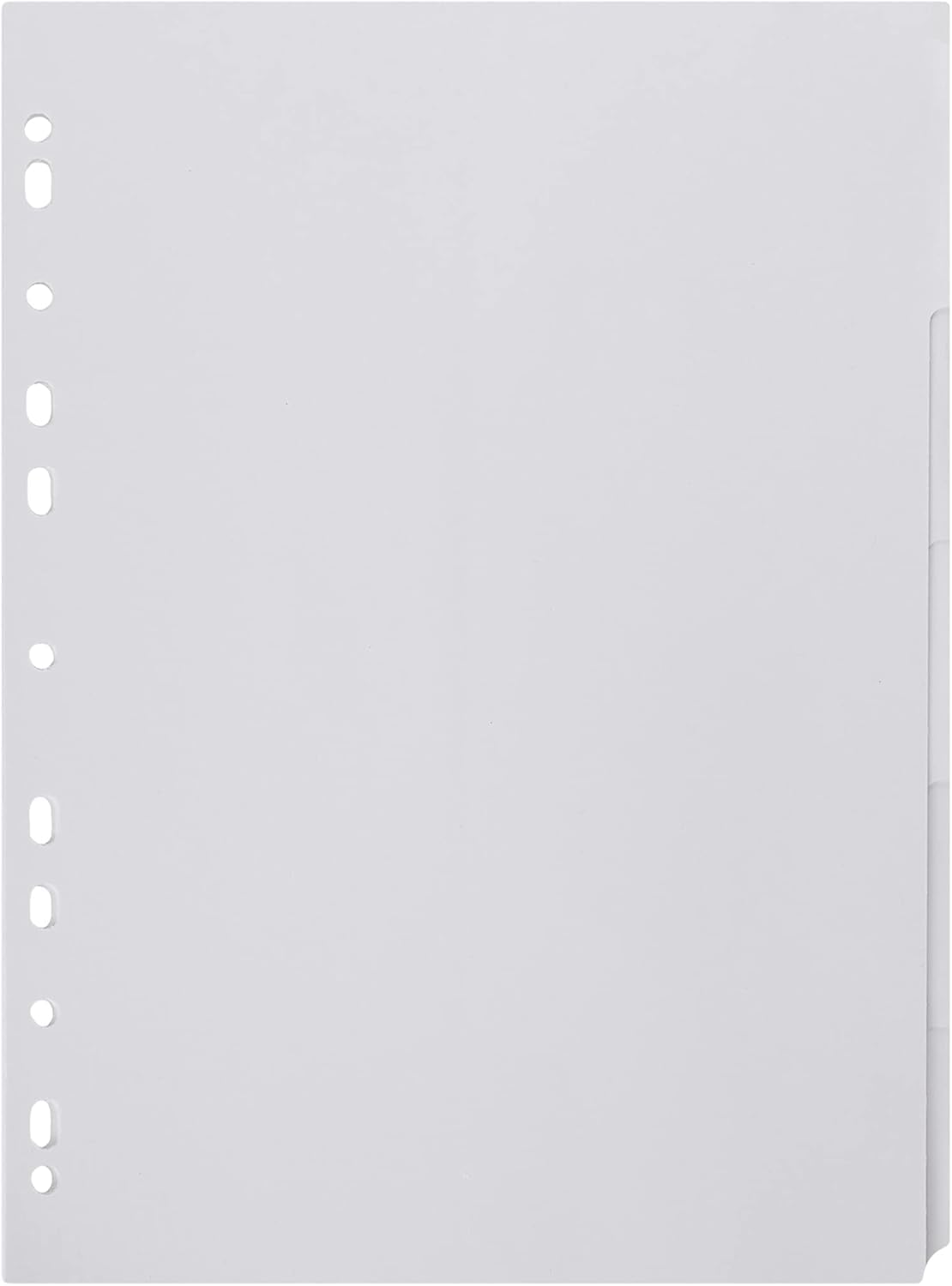 5 Star Subject Dividers Multipunched Manilla Card 5-Part A4 White [Pack 10]