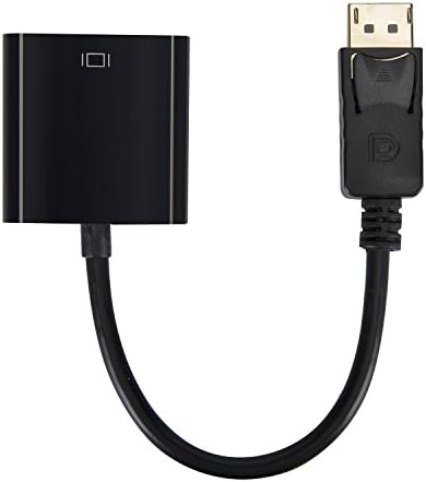 Wowfashions Gold-Plated DisplayPort to VGA Adapter Male to Female DP Display Port to VGA Active Converter 1920x1200 1080P Connector for Lenovo, Dell, HP, ASUS, PC Laptops TV Projector Displays Black