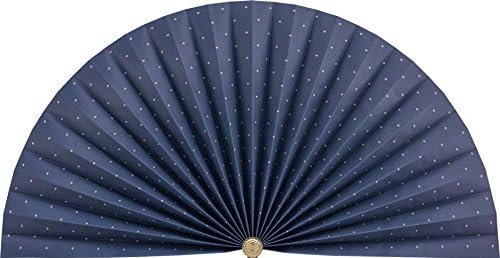 Neat Pleats Decorative Fan, Hearth Screen, or Overdoor Wall Hanging - L440 - Navy Blue with Gold Accents