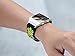 bayite Soft Silicone Sport Bands Compatible Fitbit Ionic Replacement Band Perforated Breathable Accessories Wristband Women Men Black with Fluorescent Yellow