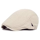 eroute66 Casual Classic Solid Color Flat Cabbie Newsboy Ivy Hat Sun Beret Cap Beige