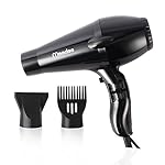 Meedee 1800 Watt Salon Professional Hair dryer with Ionic & 2 Nozzle Fast drying Lightweight Blow dryer for Home (Black)
