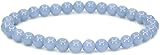 Amandastone Natural Blue Angelite 6mm Round Beads