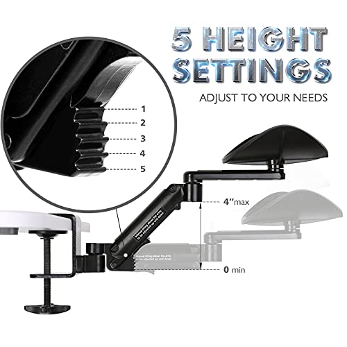 Glorider Adjustable Computer Arm Rest for Desk, Ergonomic Elbow Armrest