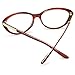 PenSee Womens Oval Cat Eye Retro Eyeglasses Frame Clear Lens Glasses (Red)