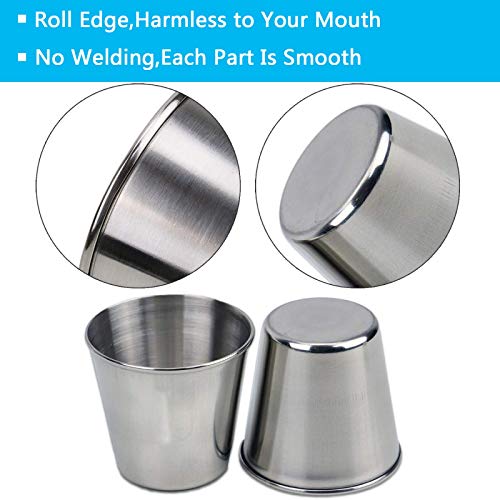 Timoo 12 PCS 1.5 Ounce Stainless Steel Shot Cups Shot Glass Drinking Vessel